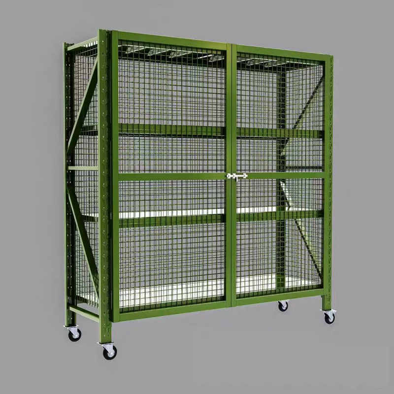 带网带门带轮军绿色战备物资架